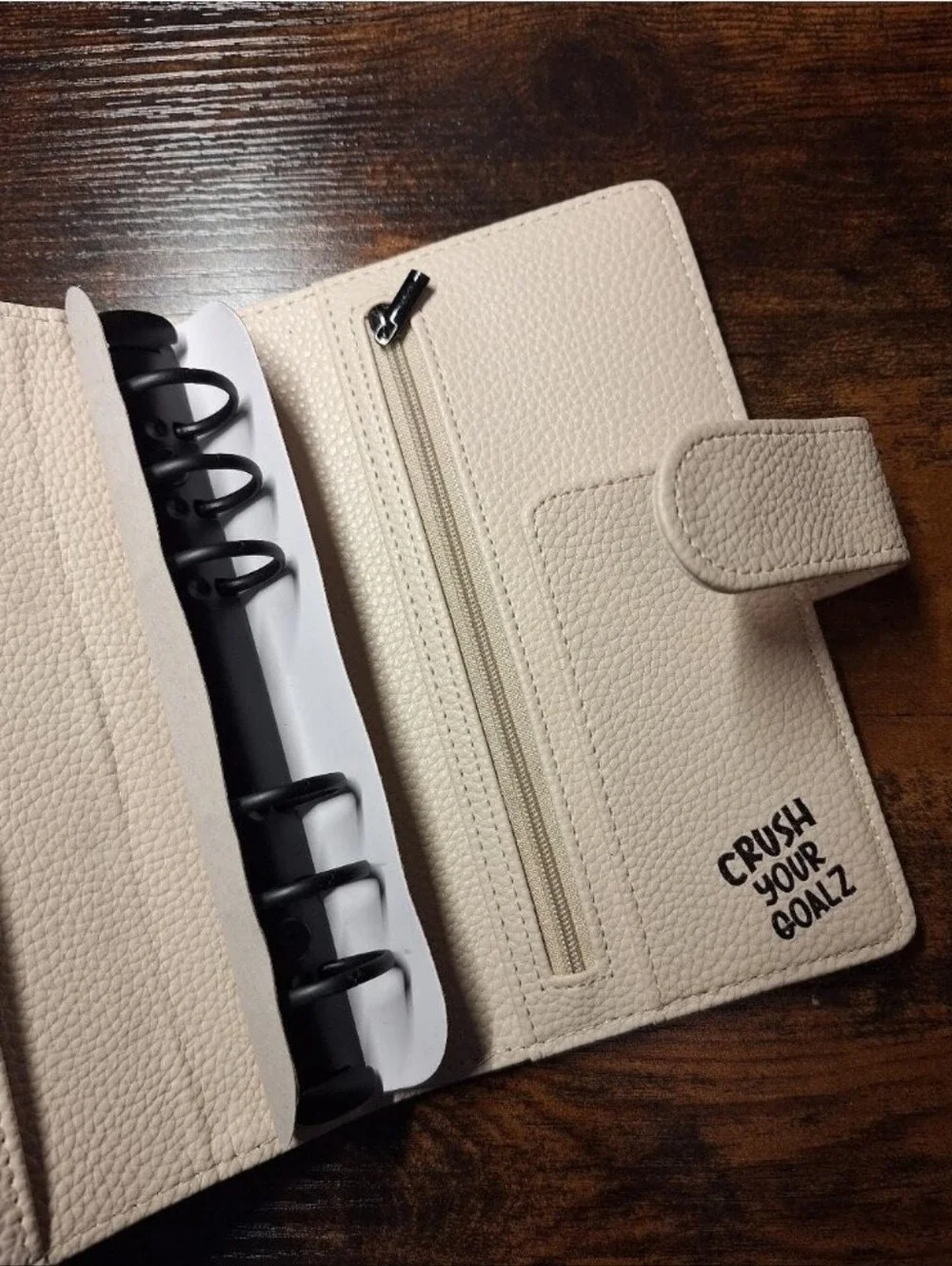 Cream A6 Cash Wallet with Black Rings, Navy Cash Wallet, A6 Budget Binder